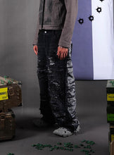 Load image into Gallery viewer, Destroyed Shadow Camo Baggy Denim
