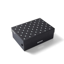 Load image into Gallery viewer, PowStar RomanCatcher black shoe box with silver sunburst pattern
